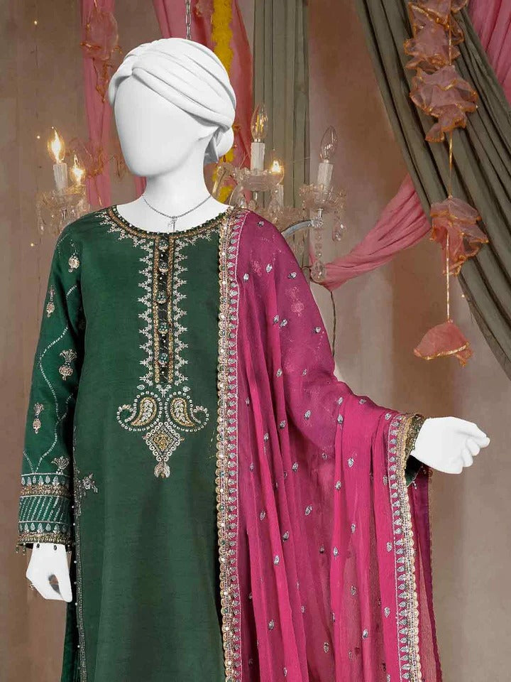 Party Wear Embroidered 3Pc Unstitched Suit PJPWS-240839