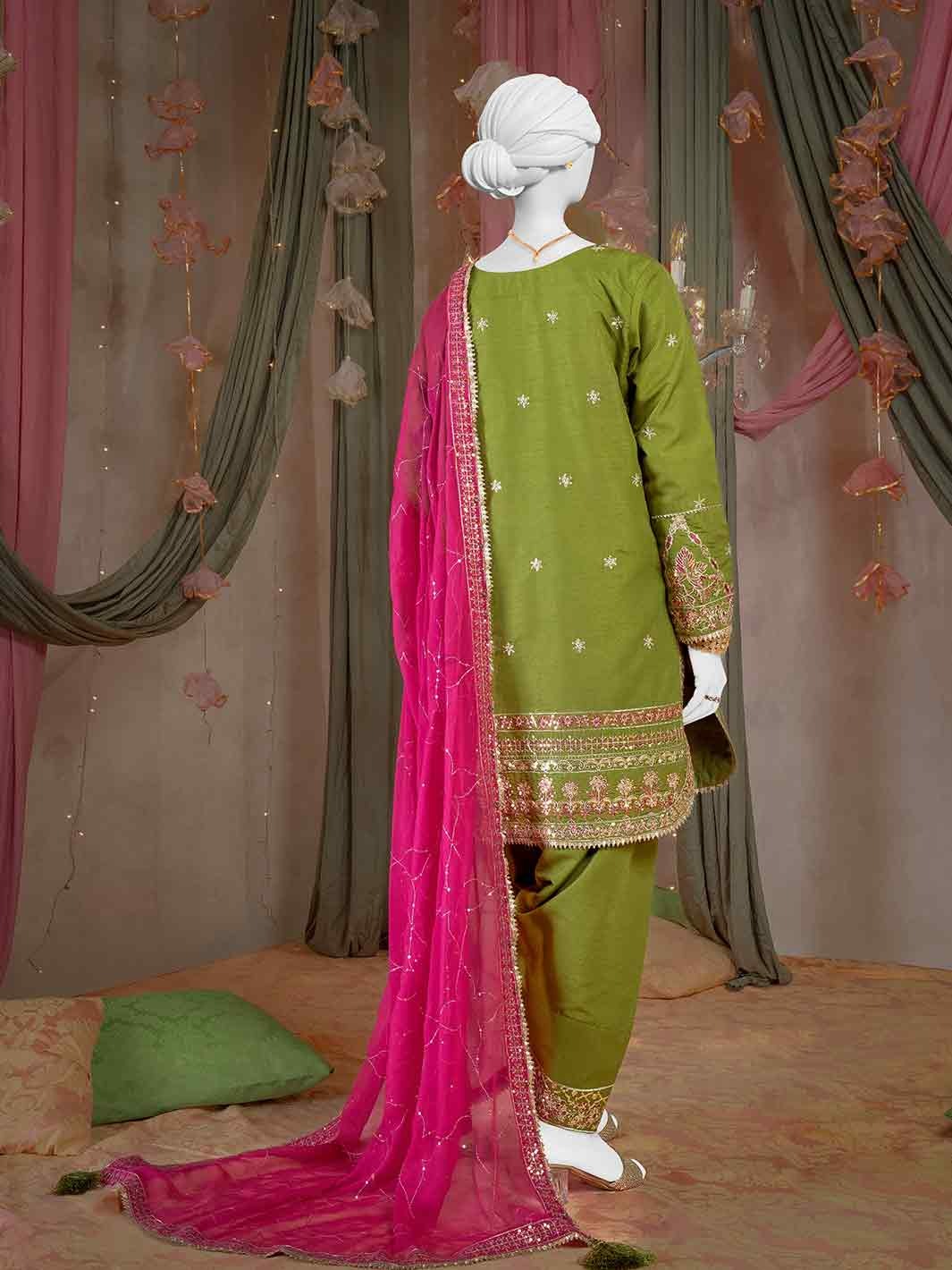 Party Wear Embroidered 3Pc Unstitched Suit PJPWS-240837