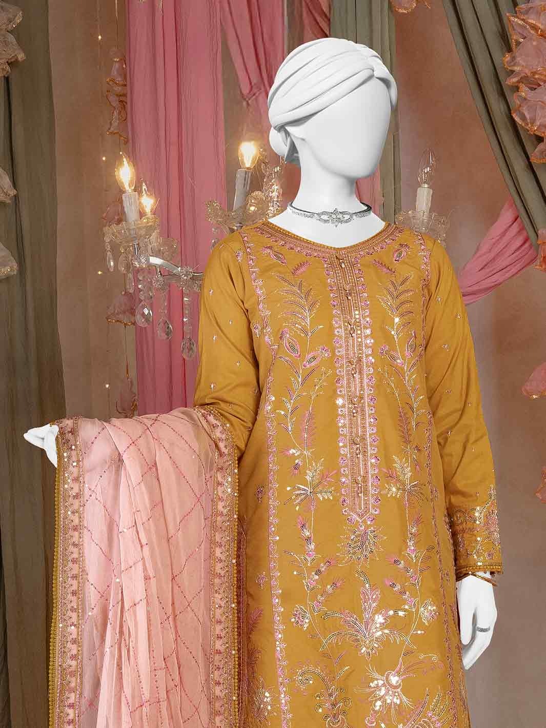 Party Wear Embroidered 3Pc Unstitched Suit PJPWS-240848