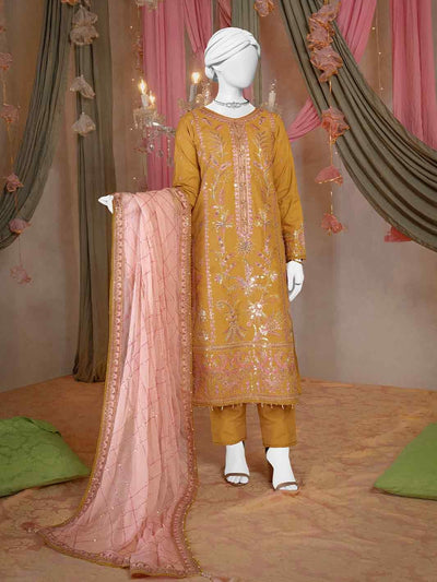 Party Wear Embroidered 3Pc Unstitched Suit PJPWS-240848