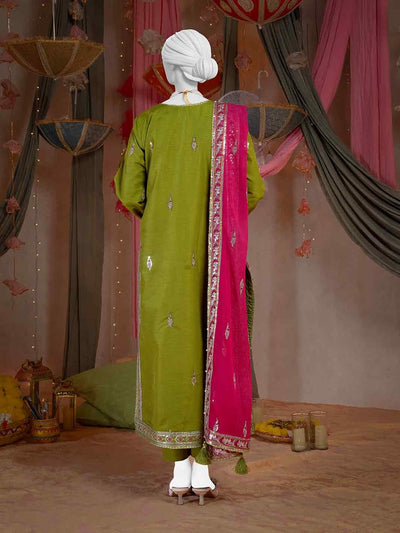 Party Wear Embroidered 3Pc Unstitched Suit PJPWS-240849